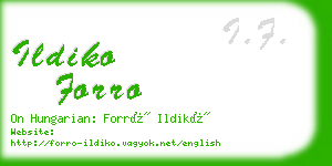 ildiko forro business card